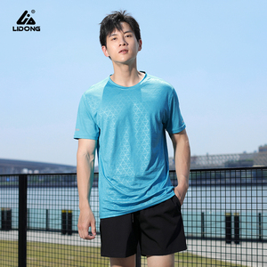 Light Weight Dry Fit Shirts 100% <b>Polyester</b> Wholesale Fitness Sportswear Side Split Gym T Shirts Men Workout Running Shirts - Product Image 4