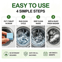 Nettoyant pour lave-linge pour animaux de compagnie, 24 comprimés, tablettes nettoyantes pour lave-linge pour les propriétaires d'animaux, vente chaude