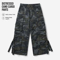 Jean cargo camouflage ample taille mi-haute pour homme, personnalisé, vintage, multi-poches, dernière conception, coupe droite, denim, automne-hiver