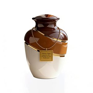 Urne funéraire métallique de luxe durable de style européen/américain pour adultes et animaux de compagnie, avec plaque commémorative personnalisable gravable - Product Image 2