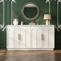 Buffet autoportant en MDF, hauteur réglable, design moderne et luxueux, grande capacité de rangement, avec quatre portes