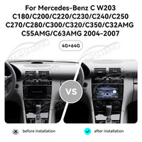 BaoShang Pantalla Carplay Audio mobil, 8.0 inci Android 13 untuk Mercedes Benz C W203 2004-2007 Gps Android Auto 4G LTE Radio Voiture