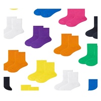Chaussettes longues en coton pour bébés et enfants, couleurs unies, vente en gros, chaussettes d'anniversaire pour filles et garçons