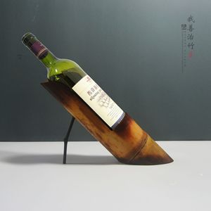 Bamboo Wine Rack Boat Shape 9-10*27 Simple Style For Party Storage - Product Image 1