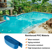 Tuyau de recirculation de piscine durable, tuyau de drainage plat en PVC robuste de 2 po x 150 pi pour eaux usées, tuyaux de pompe à eau pour piscine et pelouse