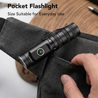 Lampe torche EDC portable en alliage d'aluminium, batterie 18650, haute puissance, rechargeable, 1500 lumens, tête rotative, indice de protection IP44, faisceau de 164 m