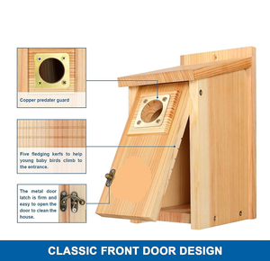 Casette per Uccelli da Esterno in Liquidazione con Protezione in Rame, Casetta per Uccelli in Cedro da Esterno, per Azzele, Fringuelli, Rondini, Passeri - Product Image 4
