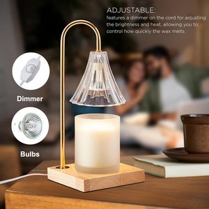 Lampe de chevet à intensité variable avec minuterie, chauffe-bougie aromathérapeutique pour chambre à coucher, yoga, spa, hôtel - Product Image 5