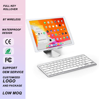 Nouveau clavier BT ultra-fin 78 touches pour tablette MAC IOS - Étanche avec rétroéclairage LED argenté programmable