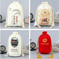 Pochette en coton réutilisable, sac en toile personnalisable, vente en gros, sac de rangement en tissu multi-tailles pour emballage cadeau, bijoux