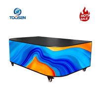 Écran LED portable P2 P3 pour comptoir d'accueil, prix d'usine, économe en énergie, écran incurvé, support de table pour station DJ, mur vidéo LED