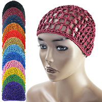 Bonnet de nuit en maille crochetée en rayonne, filet à cheveux, snood, couvre-chef, accessoire de sommeil, cadeau promotionnel