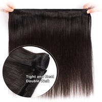 Extensions de cheveux humains vierges bruts Remy 100% brésiliens, 14 pouces, lisses, double trame tissée à la machine, en vrac, Alipearl, lot de 100g, livraison rapide