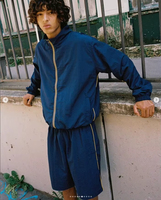 Fabricants de vêtements sur mesure Survêtements Veste coupe-vent d'été en nylon Ensemble court polo à manches longues avec fermeture éclair Ensemble polo et short