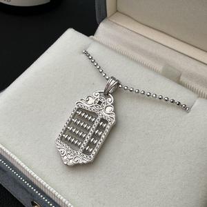 Collier pendentif en argent pur S925, nouveau style chinois, jade blanc, gourde de moelle, visage d'œuf incrusté, luxe léger, haute qualité, niche - Product Image 5
