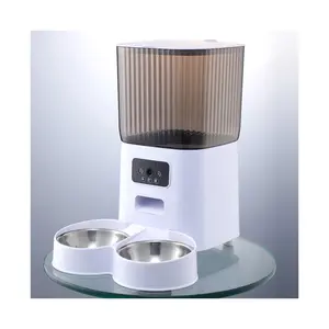 Dispensador de alimentación Wifi recargable al por mayor, alimentador inteligente de comida para gatos y mascotas, alimentador automático de mascotas para perros con botón de temporizador de cámara