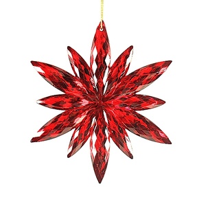 Heißer Verkauf Hochwertige Weihnachtsbaumdekoration Rote Acryl-Schneeflocken-Verzierung - Product Image 1