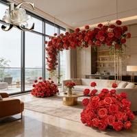 Mur de fleurs artificielles en soie corail rose OLERAY pour mariages et événements de rentrée scolaire, décoration tropicale réaliste, vente en gros personnalisée