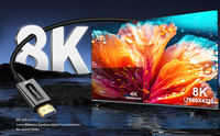 Premium HDMI 2.1 AM-AM AOC (boîtier intégré) Câble HDMI à fibre optique 8K, 48Gbps prend en charge HDCP 2.3/HDR10/EDID/CEC/DDC/ARC/eARC.