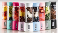 Mini-mixeur personnel USB personnalisé pour les voyages, mixeur portable pour jus, mixeur manuel 500 ml, mixeur portable