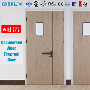 Puerta Cortafuego Certificada EN BS CE, Puerta <span class=keywords><strong>de</strong></span> Seguridad Comercial Española Contra Incendios FD30 FD60 FD90, Puertas Modernas <span class=keywords><strong>de</strong></span> Madera Resistentes al Fuego para Oficina - Product Image 4