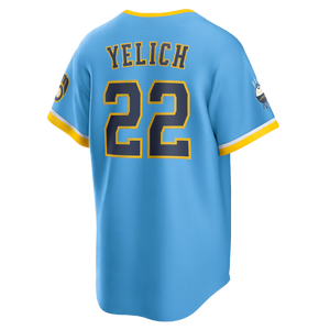 Grosir Milwaukee Brewers 2026 Berkualitas Tinggi #   22 Christian Yelich City Connect Jersey Pemain dengan Bordir Rahasia - Product Image 2