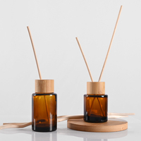 Diffuseur d'arômes en verre de luxe de haute qualité, 60 ml, avec bouchon à vis en bois, fabriqué par un fabricant de renom