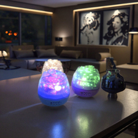 Lampe de projecteur d'étoiles à bouton de fleur rotatif veilleuse colorée rose