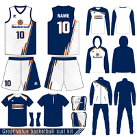 Ensemble d'uniformes de basket-ball personnalisés Maillot et short de basket-ball rétro réversible personnalisé par sublimation pour hommes/jeunes