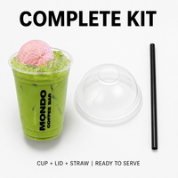 Gobelet à café en plastique transparent jetable avec couvercle, imprimé avec un logo personnalisé, qualité alimentaire, 12, 14, 16, 20, 24 oz, pour matcha glacé