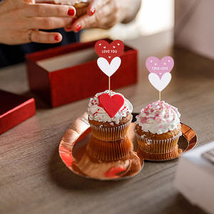12PCS Saint Valentin gâteau carte Sweet love Cake Toppers décoration <span class=keywords><strong>de</strong></span> gâteau mariage fiançailles fête d'anniversaire - Product Image 6
