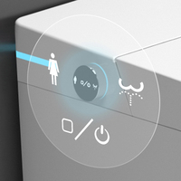 WC intelligent suspendu mural blanc avec réservoir d'eau automatique en céramique