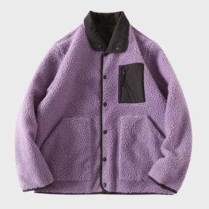 <span class=keywords><strong>Chaqueta</strong></span> polar reversible Snap-Up para hombre y mujer, <span class=keywords><strong>chaqueta</strong></span> <span class=keywords><strong>sin</strong></span> <span class=keywords><strong>cremallera</strong></span> portátil de doble cara con cuello levantado para actividades al aire libre - Product Image 6