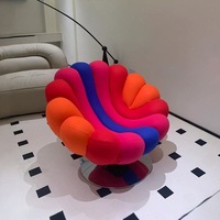Fauteuil pivotant de luxe en forme de pétale arc-en-ciel, fauteuil de détente pour salon et chambre à coucher