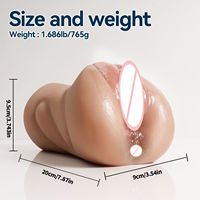 Masturbateur 3-en-1 réaliste avec texture profonde pour homme, 1,69 lb, marron, pour sexe oral, vaginal et anal, jouet sexuel de poche pour hommes