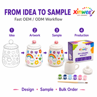 Kit de tasses en céramique DIY esthétique avec couvercle pour enfants et adultes, style TikTok viral, ensemble d'activités artistiques et créatives pour la peinture, cadeau d'anniversaire, prêt pour FBA