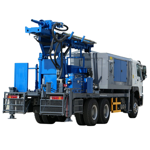 Plateforme de forage de puits montée sur camion, moteur électrique, système hydraulique bleu, équipement minier - Product Image 1