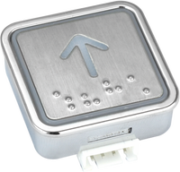 ELEVORO Interrupteur à bouton momentané moderne lumineux à 4 broches en métal avec anneau LED pour sonnette de porte d'ascenseur d'hôtel 12-24V