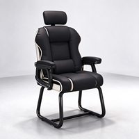 Chaise d'ordinateur, chaise de gaming, chaise de bureau, chaise de streaming en direct en cuir PU, ergonomique avec support lombaire et dossier inclinable réglable