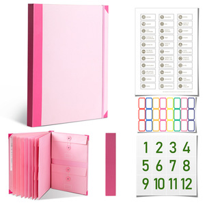 Bolsa de documentos de almacenamiento de acordeón de archivo de bolsillo para estudiantes 2025, cuadernos de diario de mercado de papelería de China hechos de papel - Product Image 6