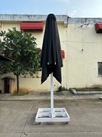 Grand Parapluie Commercial Carré en Aluminium de 5x5m Pliable Imperméable Anti-UV pour Mobilier d'Extérieur Hôtels Cours Parcs