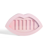 Boîte cadeau biodégradable faite à la main avec insert en papier personnalisé, boîte cadeau pour gloss à lèvres en forme de lèvres roses avec fenêtres