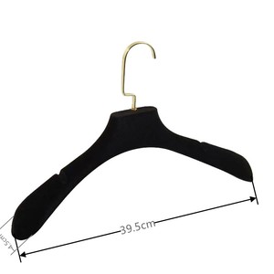 Cintre à épaules large noir haut de gamme Bestiform modèle YH en plastique ABS brillant avec revêtement floqué, personnalisé pour vêtements de scène et de spectacle, pour l'exportation de vêtements féminins - Product Image 6