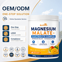 Malato de Magnesio, Complejo Electrolítico en Polvo para Hidratación, Función Muscular, USDA, GMP, Kosher, Vegano, Muestreo Rápido, Marca Privada