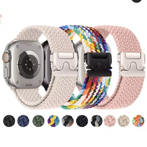 Cinturino per Smartwatch in Nylon Intrecciato con Fibbia a <span class=keywords><strong>Paracadute</strong></span> 42/44/45/49mm per Apple Watch Ultra 3 2 - Product Image 3