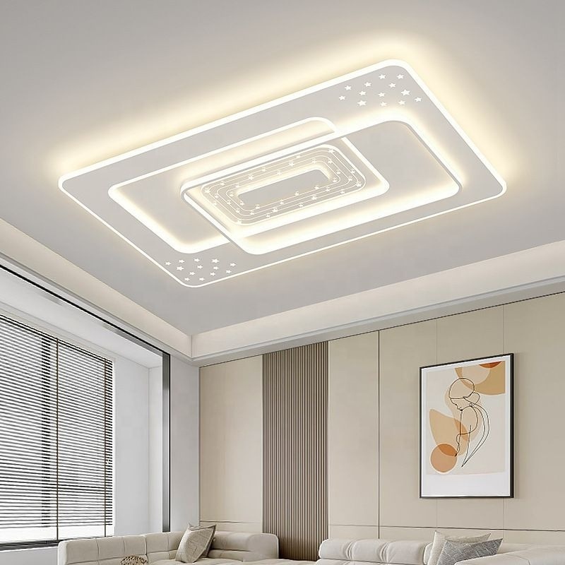 Modern 4 Light LED Ceiling Fixture Remote Control Dimmable Ceiling Lamp for Bedroom Living Room Factory Wholesale Custom