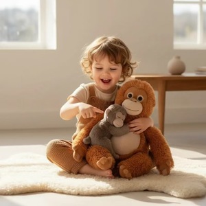 Jouets en peluche Ora-Mama Mama Punch Buddy en gros, singe gibon, compagnon apaisant, cadeau parent-enfant - Product Image 5