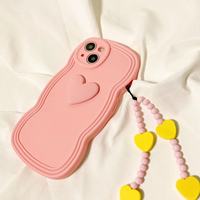 Coque de téléphone créative en Silicone souple avec motif coeur d'amour 3D pour iPhone 13 13 Pro Max