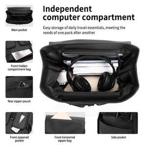 Mochila para ordenador portátil PIMO ligera a la moda con logotipo personalizado de gran capacidad, mochila de viaje para ordenador portátil impermeable y duradera para hombre, bolsa para ordenador - Product Image 4