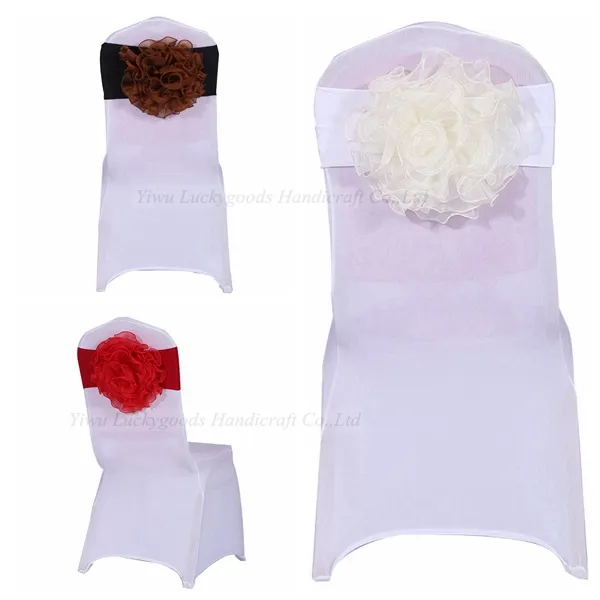 LGS060 Bruiloft Mooie Organza Bloem Stoel Sash Voor Verkoop